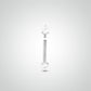 Piercing arcade or blanc deux zircons de 2,5mm