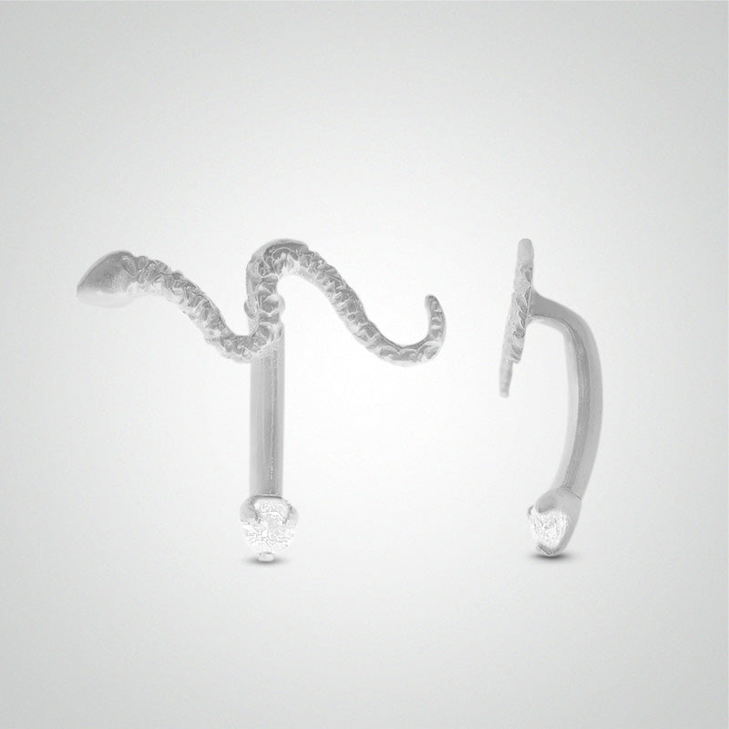 Piercing arcade serpent or blanc et zircon