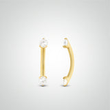 Piercing arcade or jaune deux zircons de 2mm