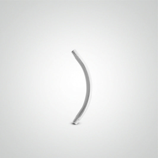 Piercing barre courbe or blanc (1,2mm)