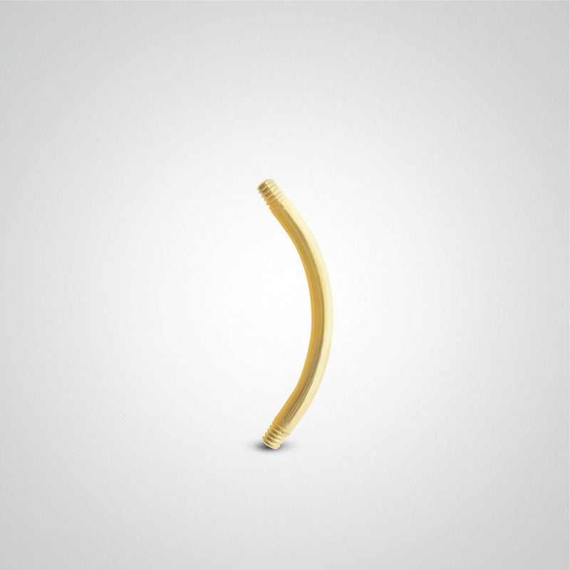 Piercing barre courbe or jaune (1,6mm)
