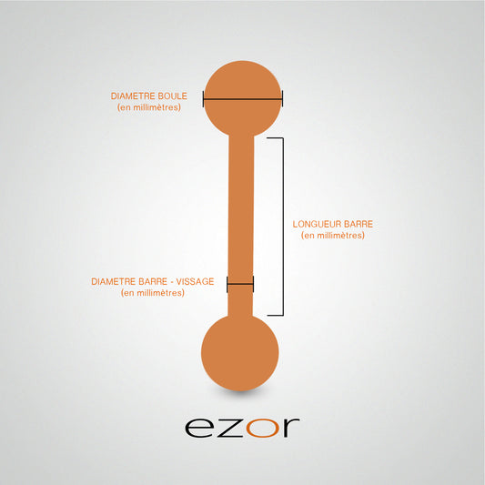 Piercing helix en or jaune avec boules