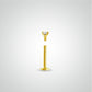 Piercing labret en or jaune 18 carats avec oxyde de zirconium
