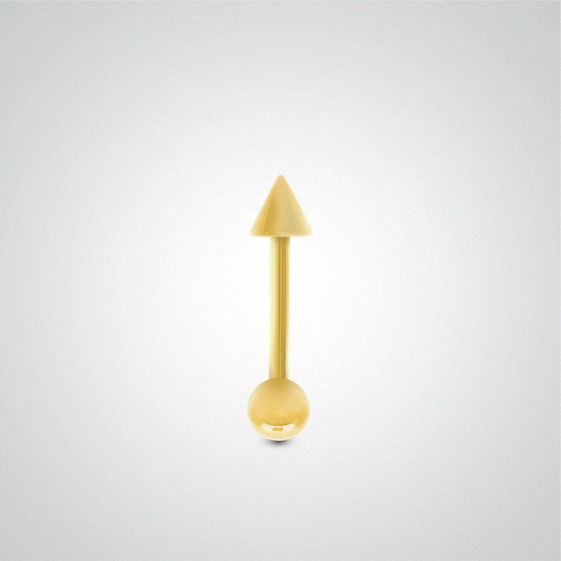 Piercing conch en or jaune avec boule et pic (1,2 mm)