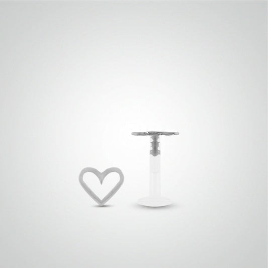 Piercing conch coeur en or blanc