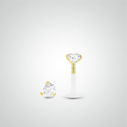 Piercing conch diamant 0,10 carats en or jaune