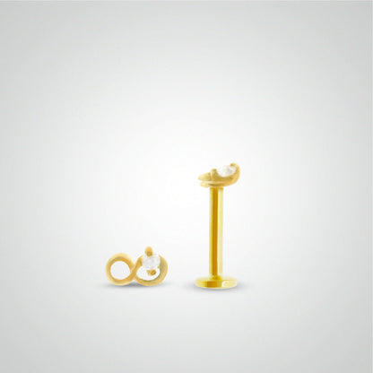 Piercing conch infini en or jaune 18 carats (vissable)