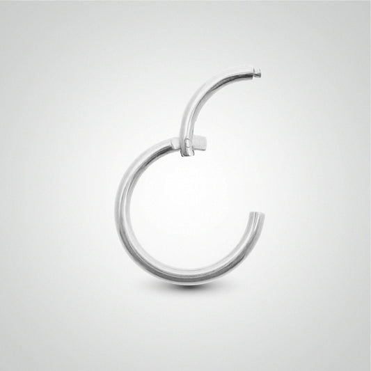 Anneau clicker en or blanc (pose manuelle) pour daith et rook