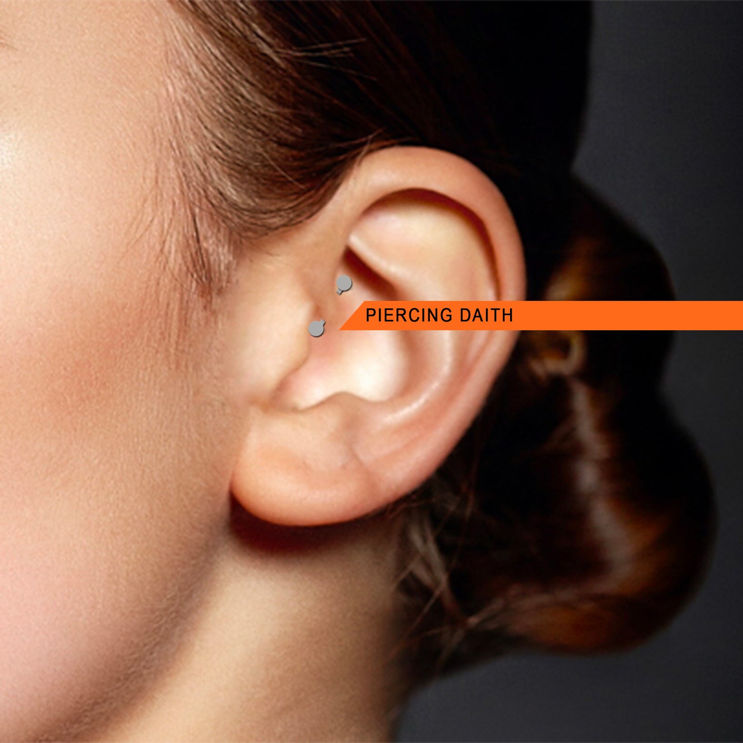 Piercing courbe or blanc avec boules cristal de Swarovski pour l'oreille(1,2mm)