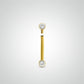 Yellow gold rook and daith piercing with two set zircons