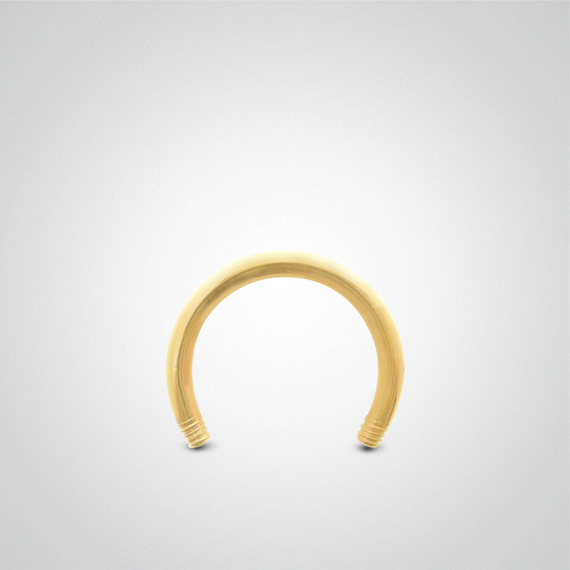Piercing fer à cheval or jaune (1,6mm)