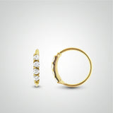 Piercing helix anneau or jaune avec zircons (charnière)