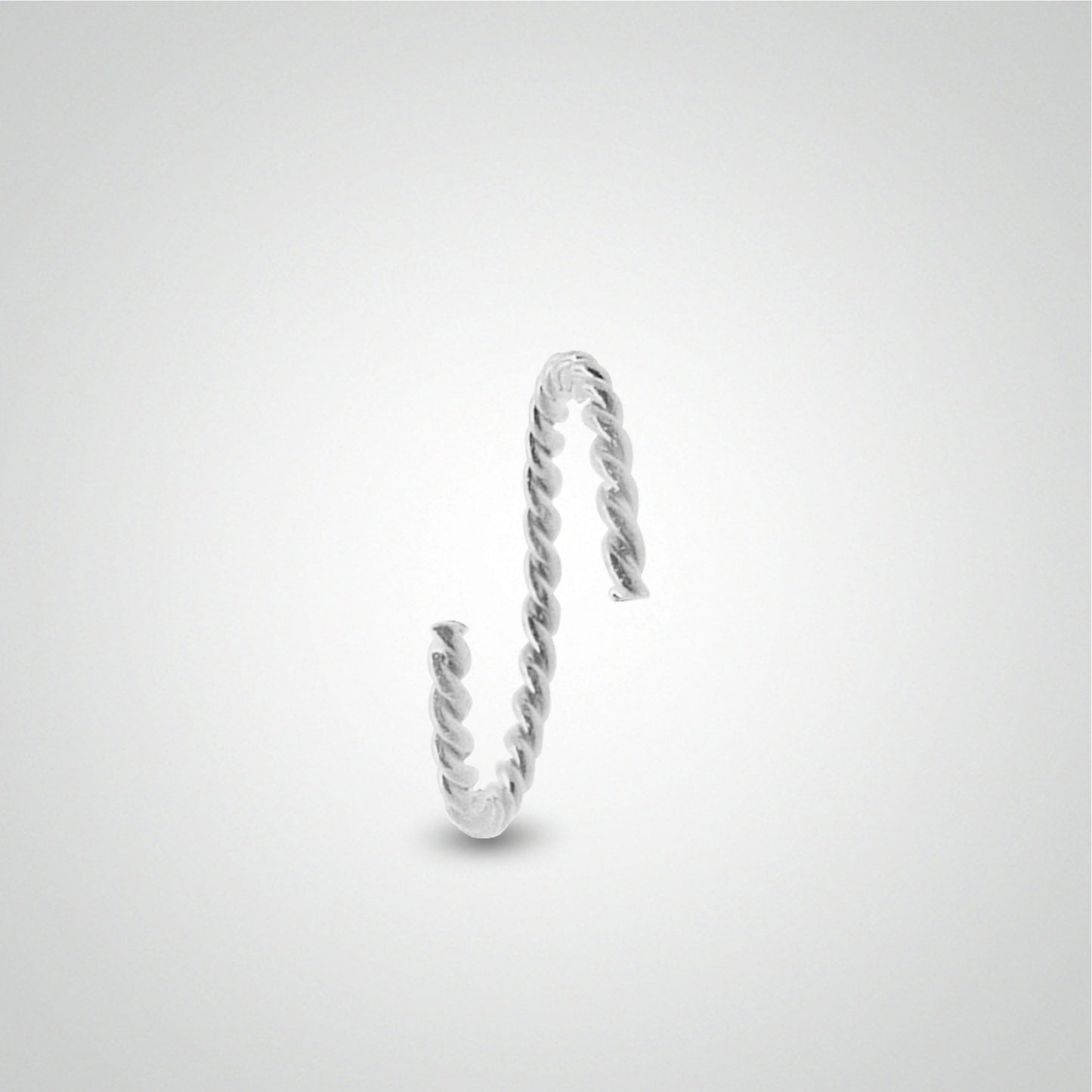 Piercing anti hélix : anneau en or blanc torsadé à écarter