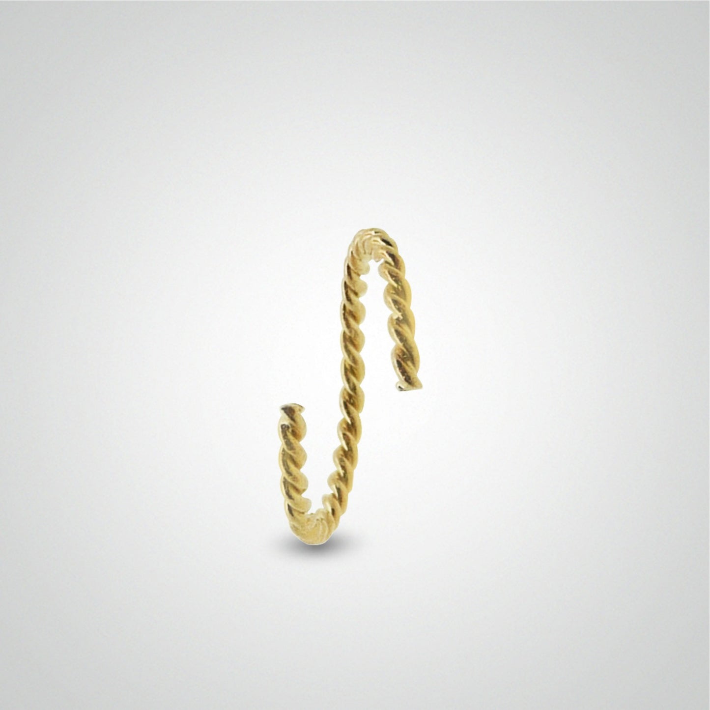 Piercing anti hélix : anneau en or jaune torsadé à écarter