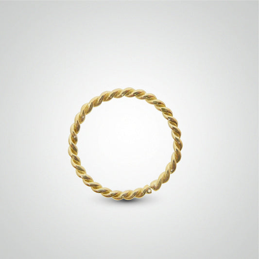 Piercing d'hélix anneau en or jaune torsadé à écarter