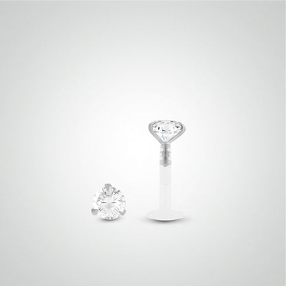 Piercing helix diamant 0,10 carats en or blanc