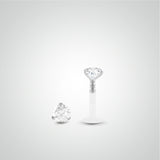 0.05 carat diamond helix piercing in white gold