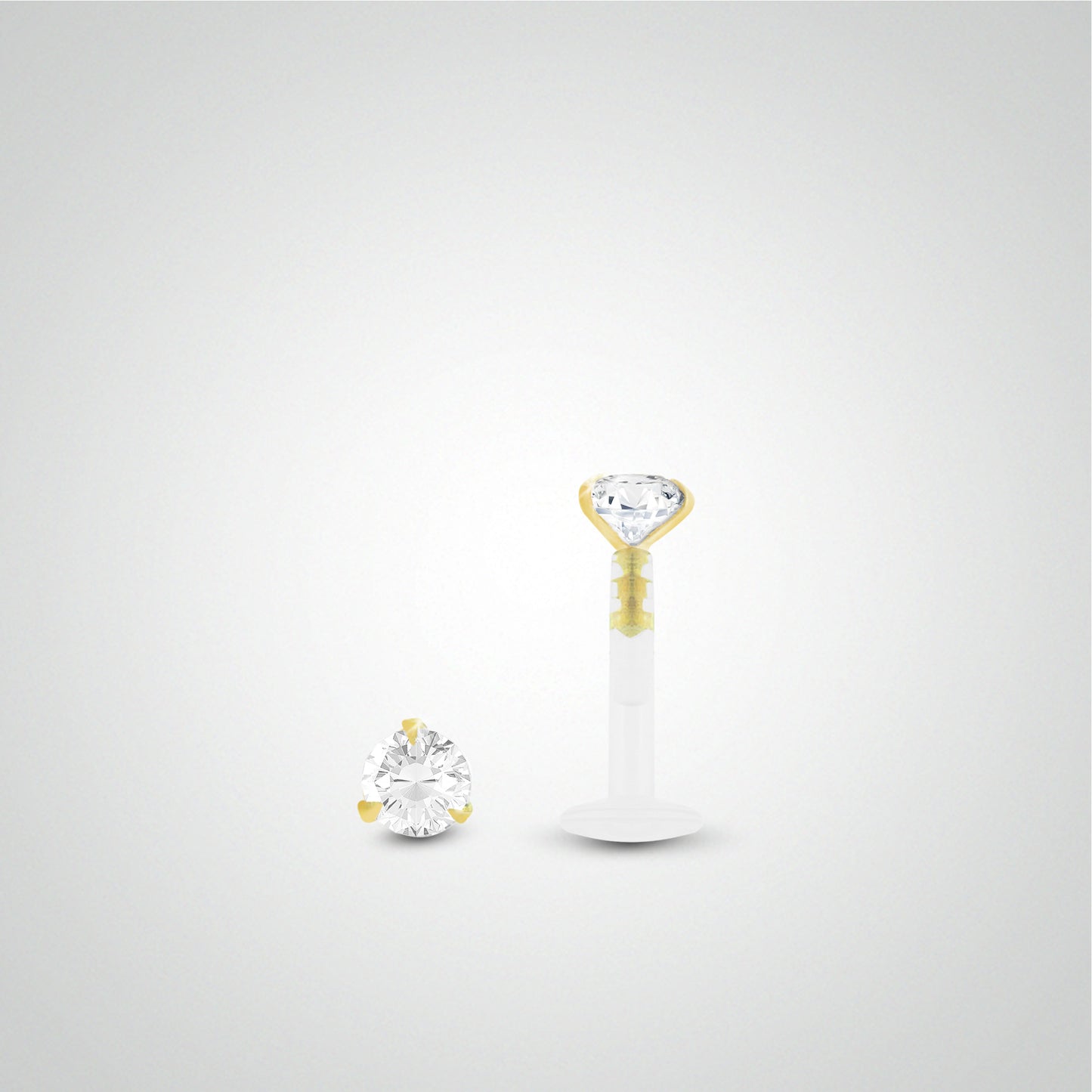 Piercing helix diamant 0,03 carats en or jaune