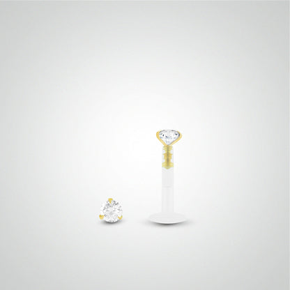 Piercing helix diamant 0,02 carats en or jaune