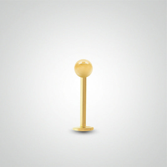 Piercing labret or jaune avec boule