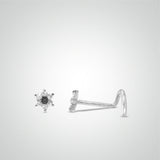 White gold flower nose piercing