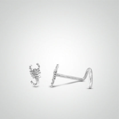 Piercing de nez scorpion or blanc