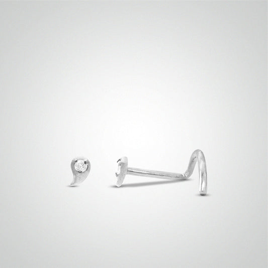 White gold drop nose piercing