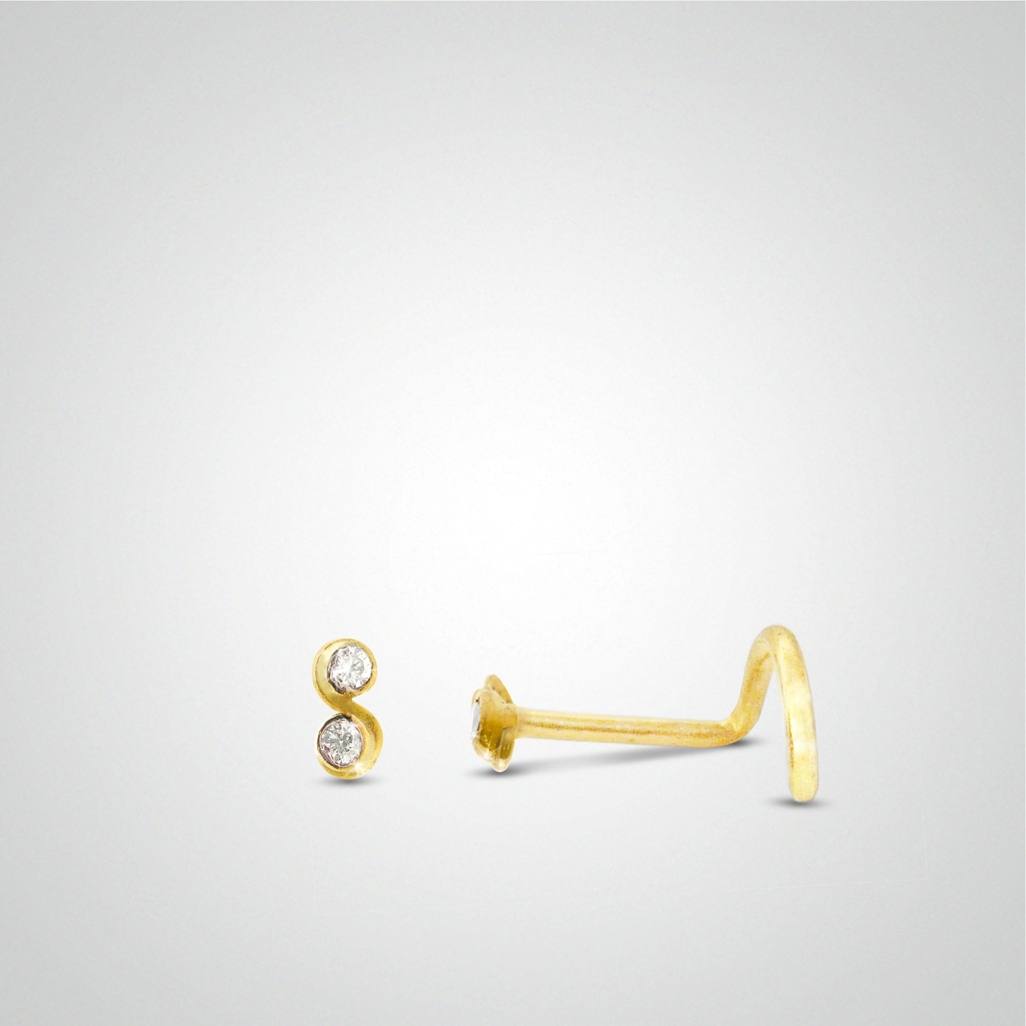 Piercing De Nez Spirale En Or 14 Carats (585) Avec Cristal Moissanite 3,5 Mm - Or Blanc