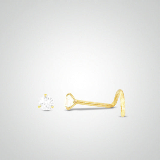 Piercing de nez diamant 0,05 carats or jaune