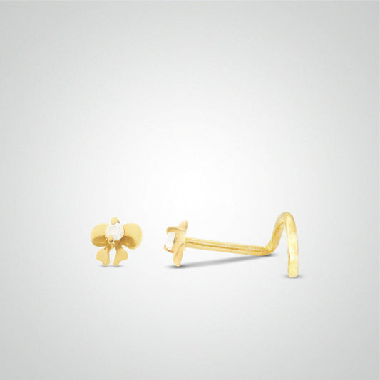 Piercing de nez noeud or jaune