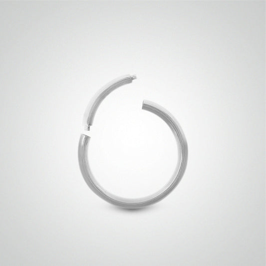 Piercing de nombril anneau segment en or blanc (1,6mm)