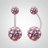 White gold and Swarovski crystal navel piercing (large model)