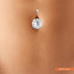 White gold navel piercing with round zirconium oxide (12mm/zircon ball)
