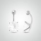 White gold navel piercing with round zirconium oxide (12mm/zircon ball)