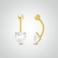 Yellow gold navel piercing with zirconium oxide heart 6mm