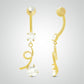 Yellow gold navel piercing pendant with zircons (zircon ball)