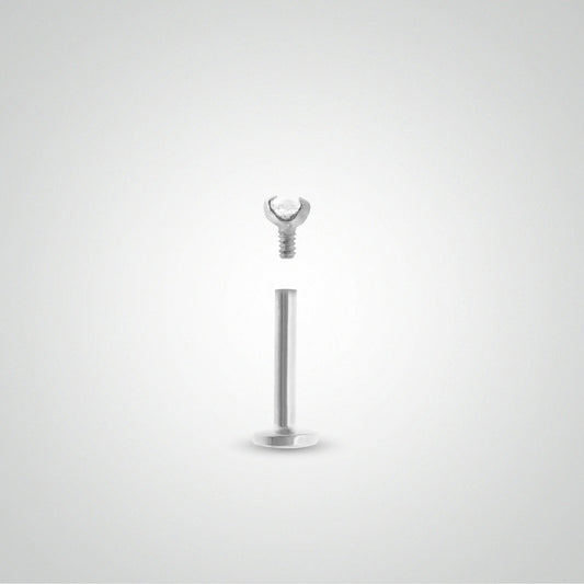 Boucle d'oreille or blanc avec diamant 0,05 carats