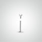 White gold tragus piercing with zirconium oxide (screwable)