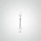 White gold daith and rook piercing with two 2mm zircons