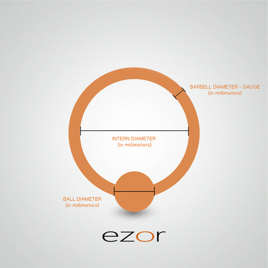 Piercing anneau avec boule en or jaune (1,6mm)