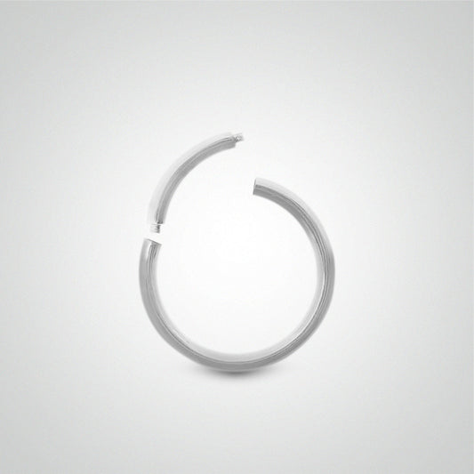 Piercing téton anneau segment en or blanc (1,2mm)