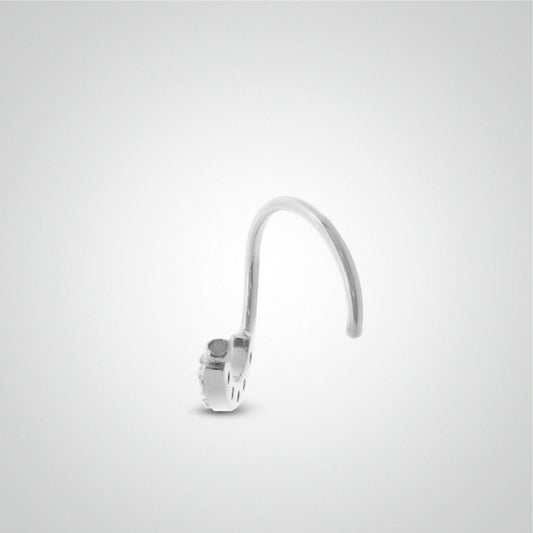 Piercing tragus anneau à écarter en or blanc et zircons