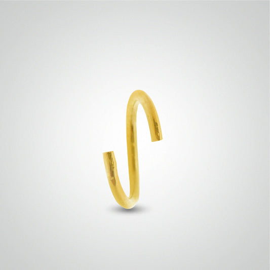 Piercing tragus anneau en or jaune à écarter