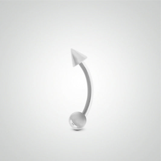 Piercing tragus en or blanc avec boule et pic