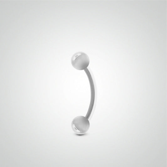 Piercing tragus en or blanc avec boules
