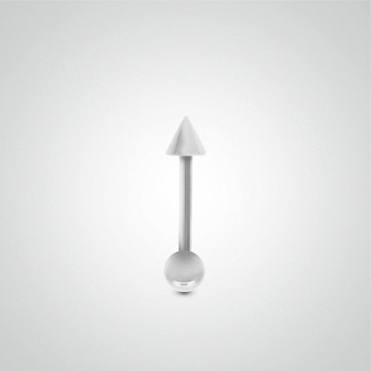 Piercing de tragus en or blanc avec boule et pic