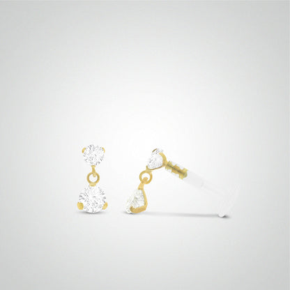 Piercing de tragus or jaune pendentif avec un oxyde zirconium